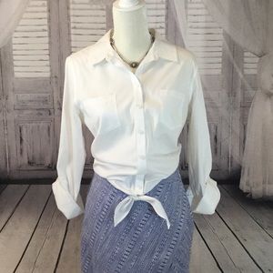 Chicos White Tyree Effortless No Iron Size 1